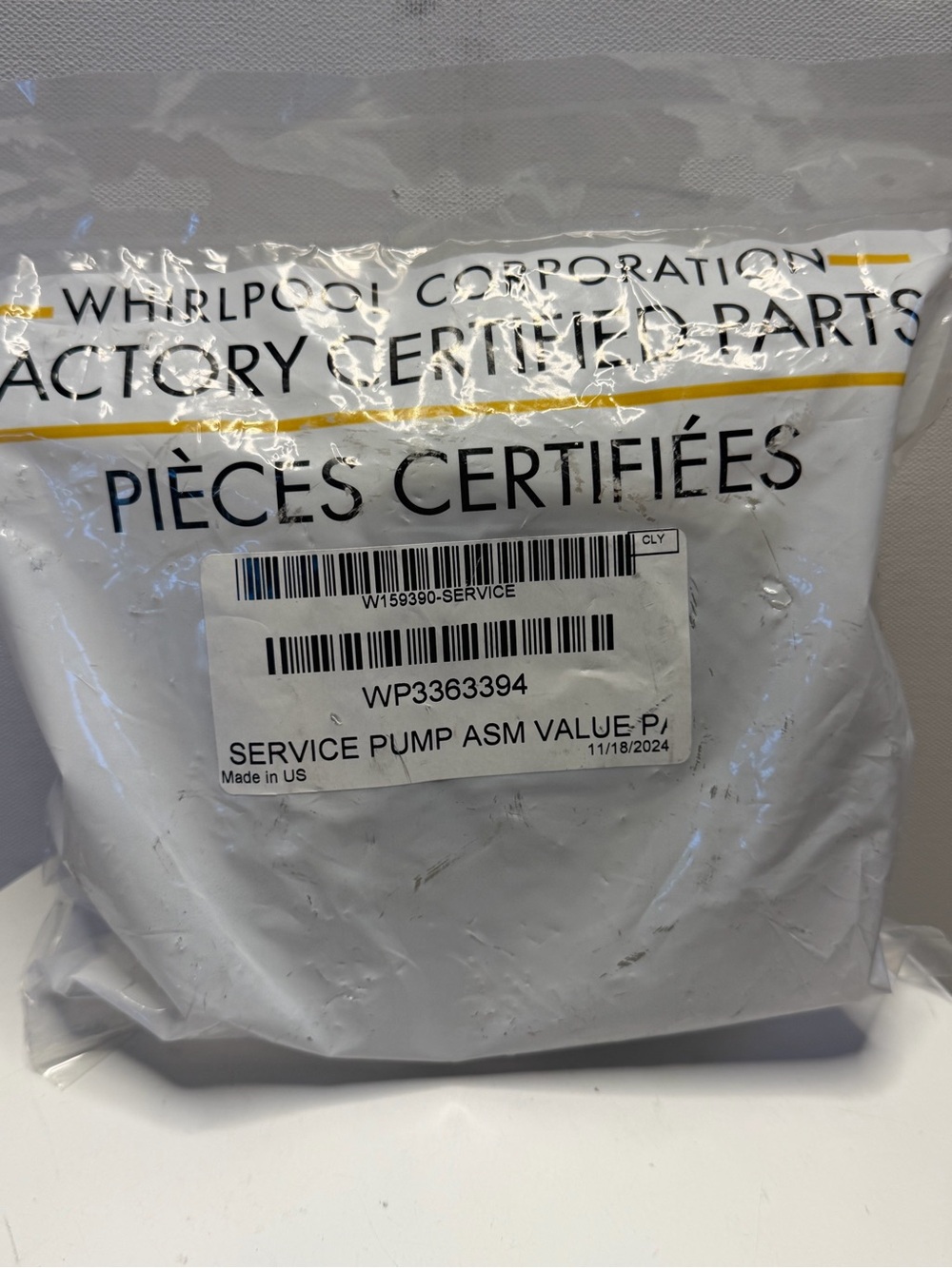 Service Pump Assembly WP3363394 - White